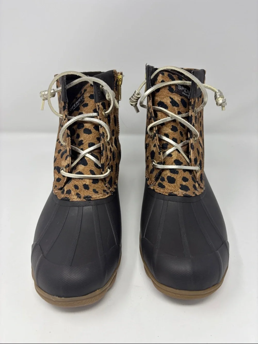 Sperry | Leopard Print Duck Boots -‎ Women's Waterproof Ankle Boot 8.5